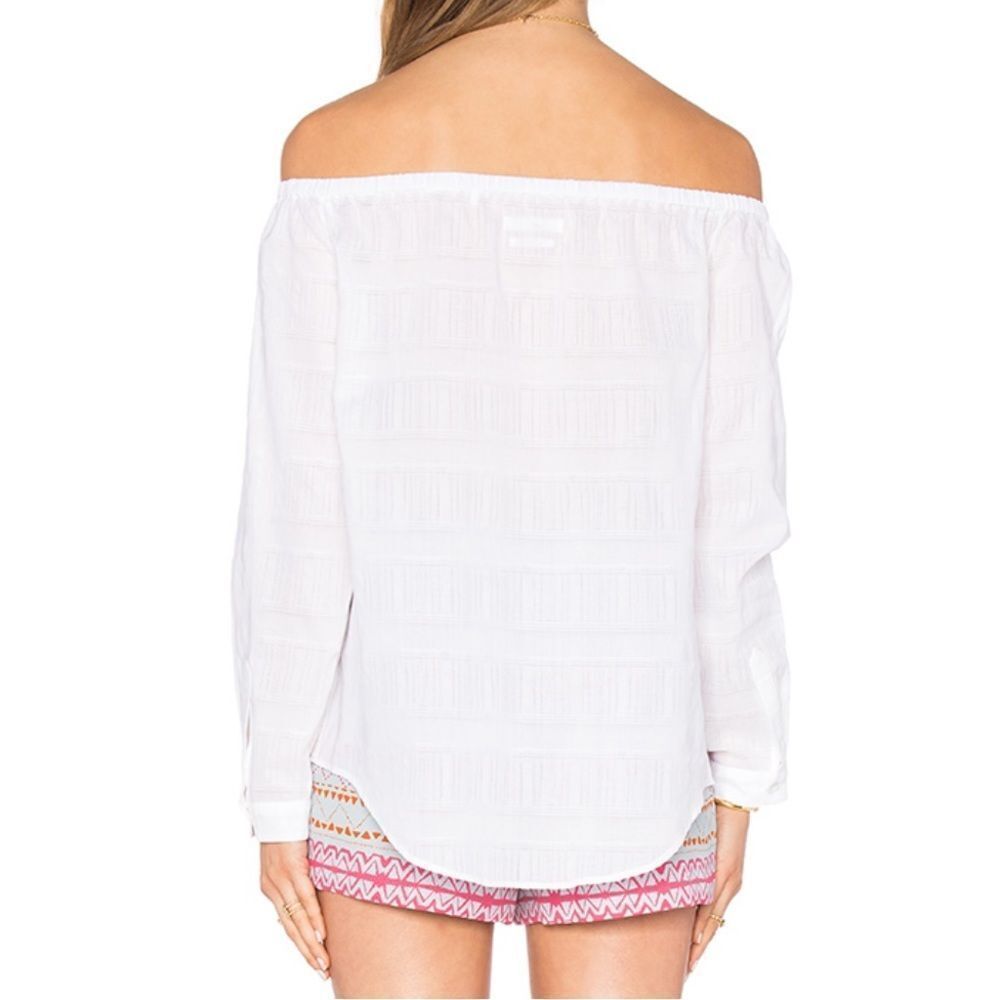 Rag & Bone Off The Shoulder Cotton Blouse in White - Picture 3 of 13